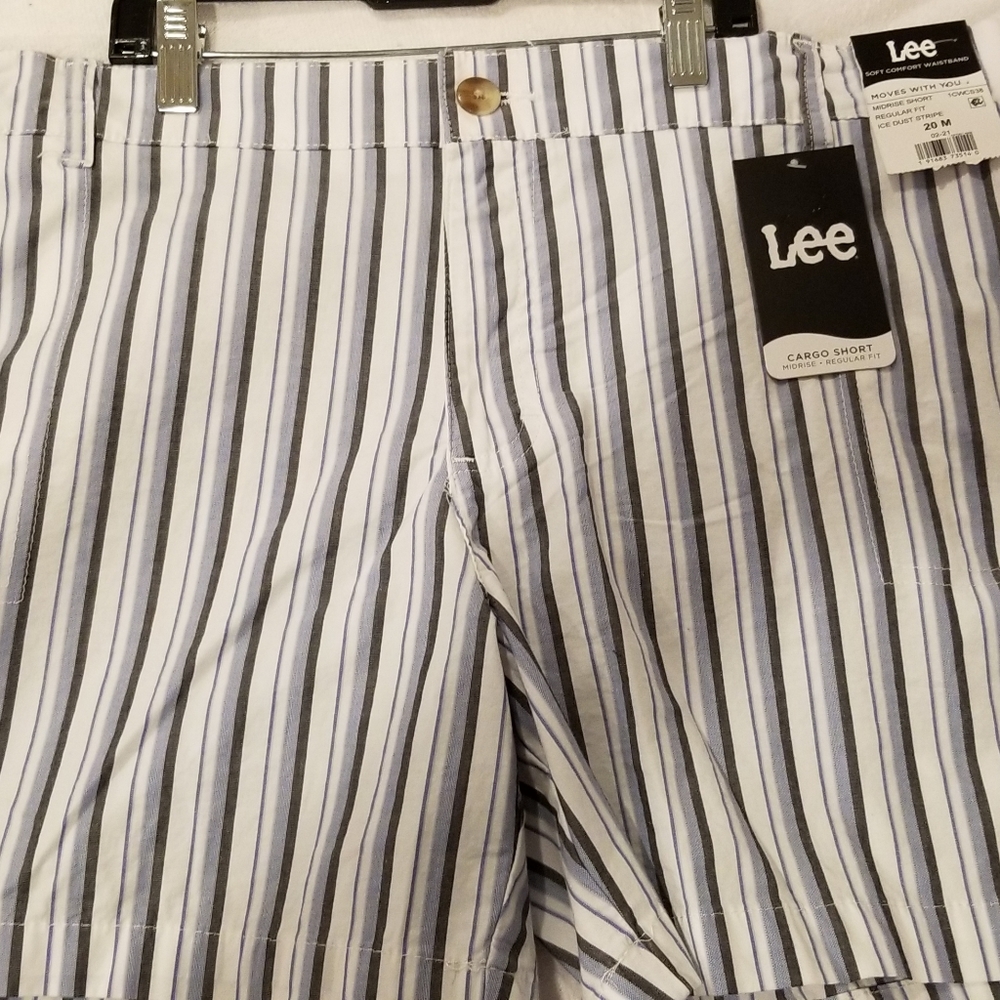 Lee Midrise Cargo Short Regular Fit Ice Dust Stripe Size 20M